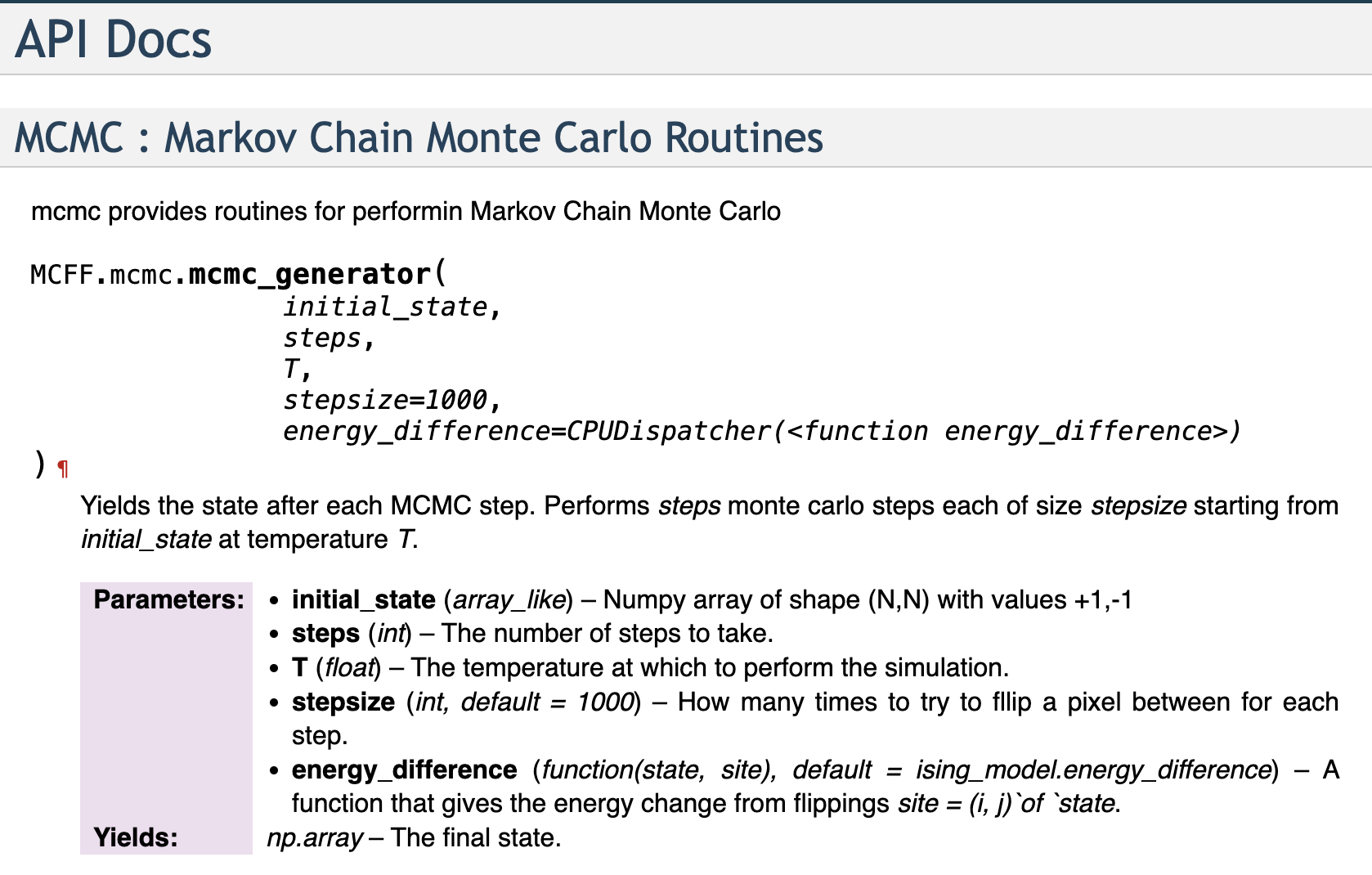 A screenshot of the previous link showing what mcmc.py gets rendered to